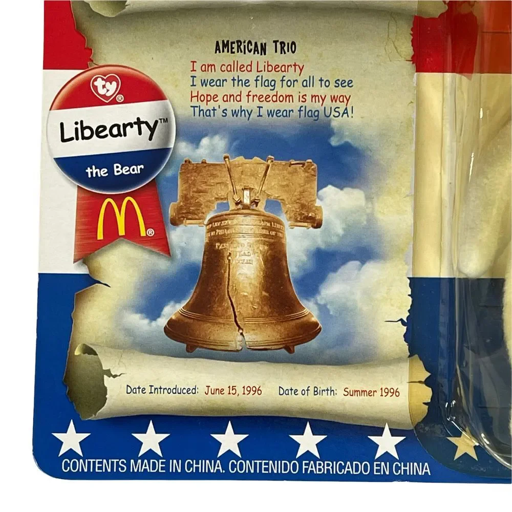 Libearty The Bear TY‎ Beanie Baby With Box & Tag Sealed